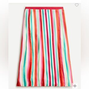 J. Crew sunburst pleated skirt in watermelon stripe size 6
